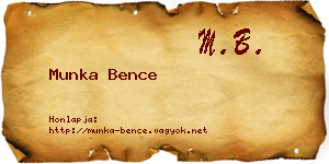 Munka Bence névjegykártya