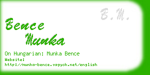 bence munka business card